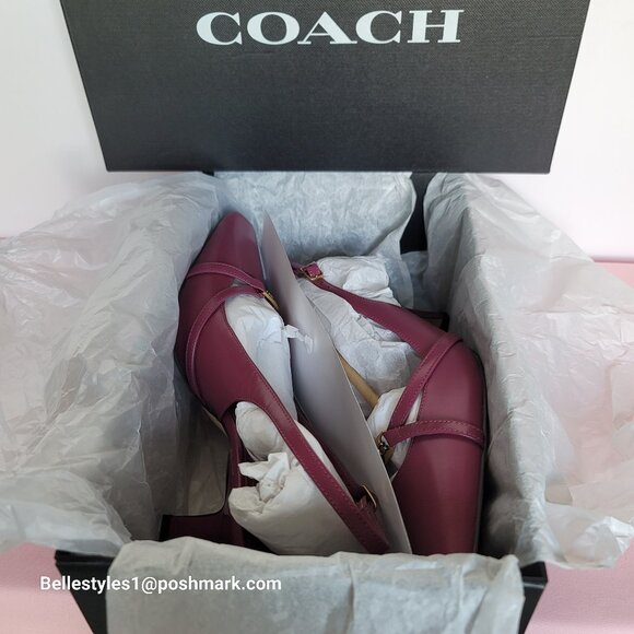 COACH Rowyn Smooth Leather Slingback Pumps- Pink- Women’s Size 8.5B ⭐ - Picture 15 of 16